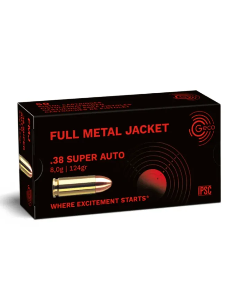 Balles Geco FMJ cal.38 Super Auto x50