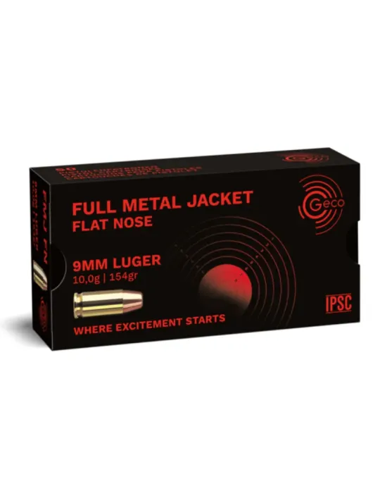 Balles Geco FMJ Flat Nose cal.9x19mm Parabellum x50