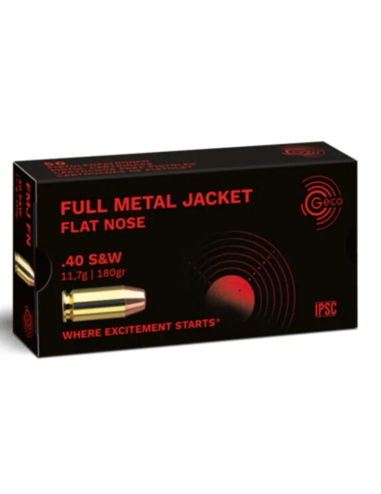 Balles Geco FMJ Flat Nose cal.40 S&W x50