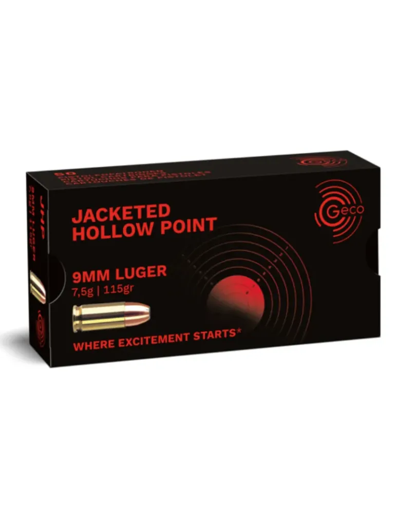 Balles Geco JHP cal.9x19mm Parabellum x20