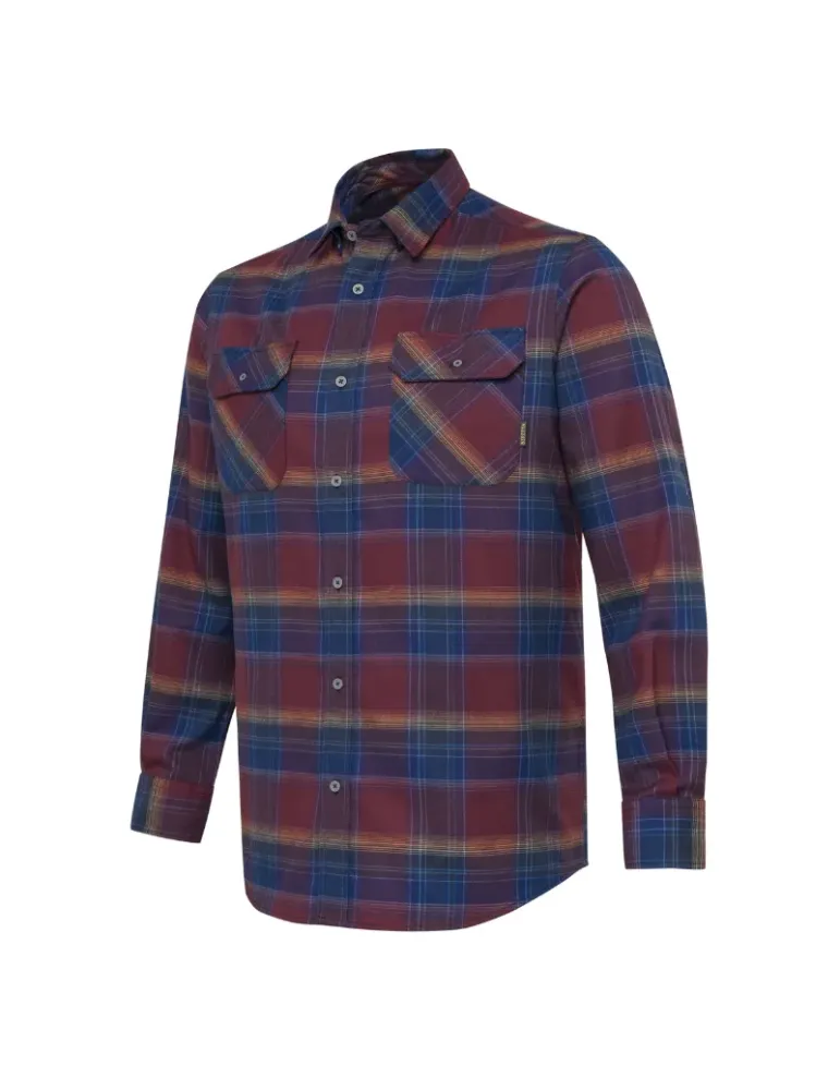 Chemise Beretta Cadet flannel bordeaux et bleu