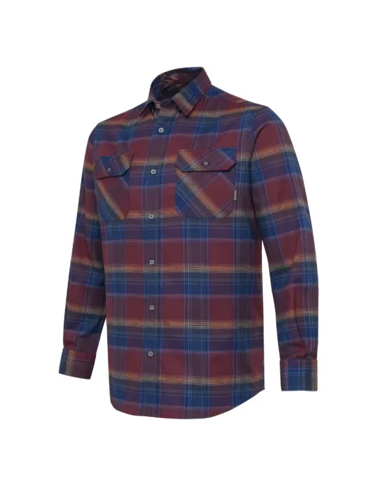 Chemise Beretta Cadet flannel bordeaux et bleu