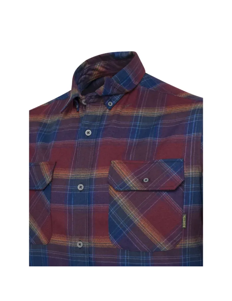 Chemise Beretta Cadet flannel bordeaux et bleu