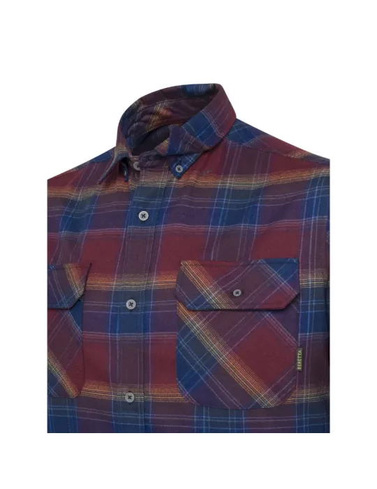 Chemise Beretta Cadet flannel bordeaux et bleu