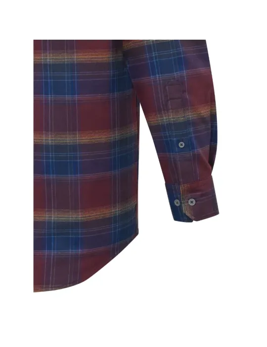 Chemise Beretta Cadet flannel bordeaux et bleu