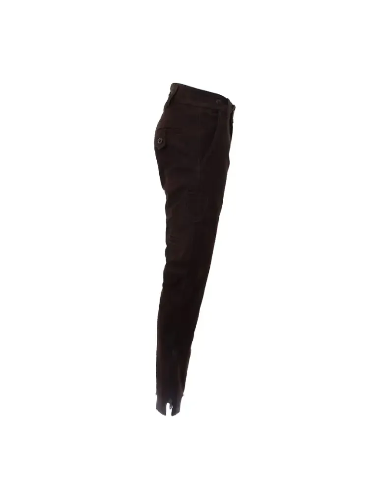 Fuseau en cuir de buffle Chasse élégance coupe "Slim" chocolat