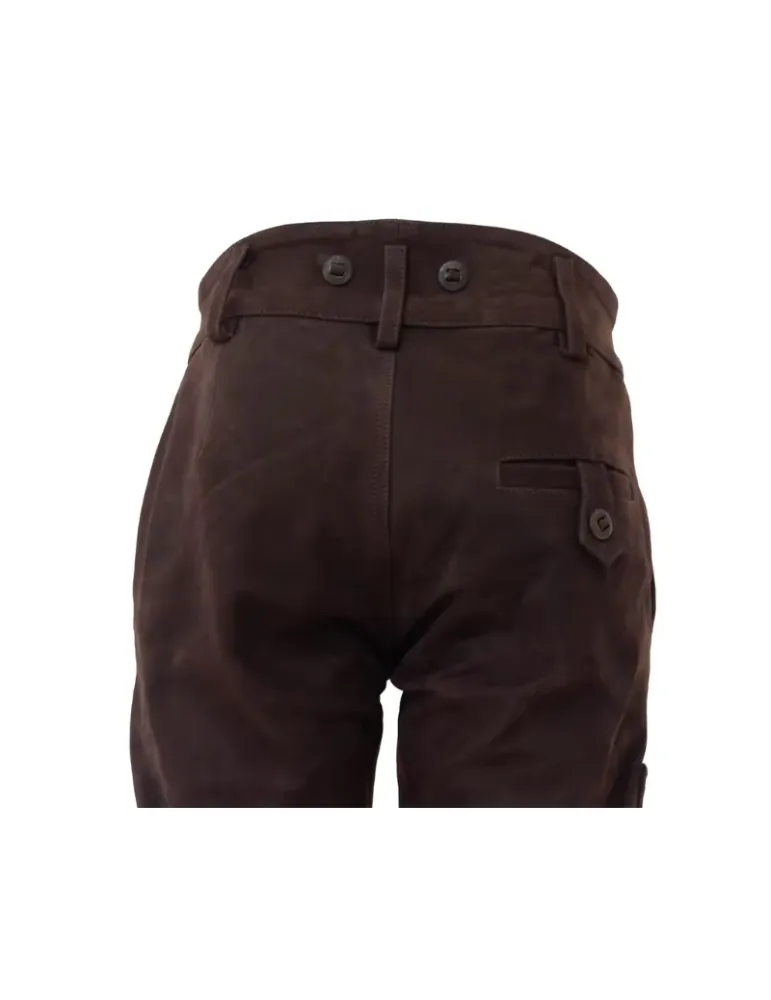 Fuseau en cuir de buffle Chasse élégance coupe "Slim" chocolat