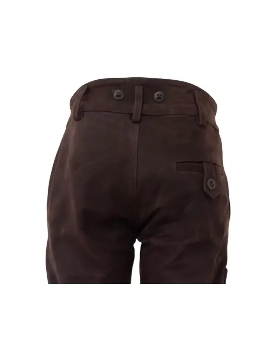 Fuseau en cuir de buffle Chasse élégance coupe "Slim" chocolat