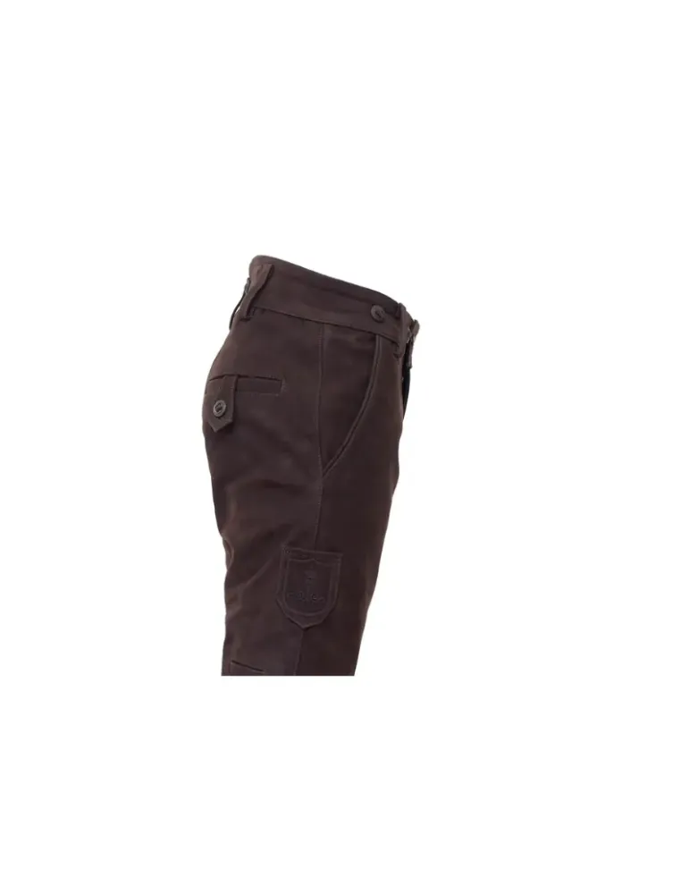 Fuseau en cuir de buffle Chasse élégance coupe "Slim" chocolat