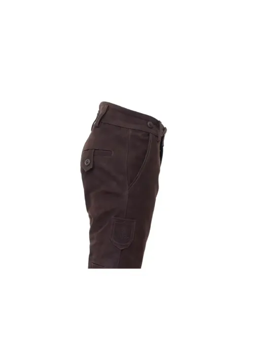 Fuseau en cuir de buffle Chasse élégance coupe "Slim" chocolat