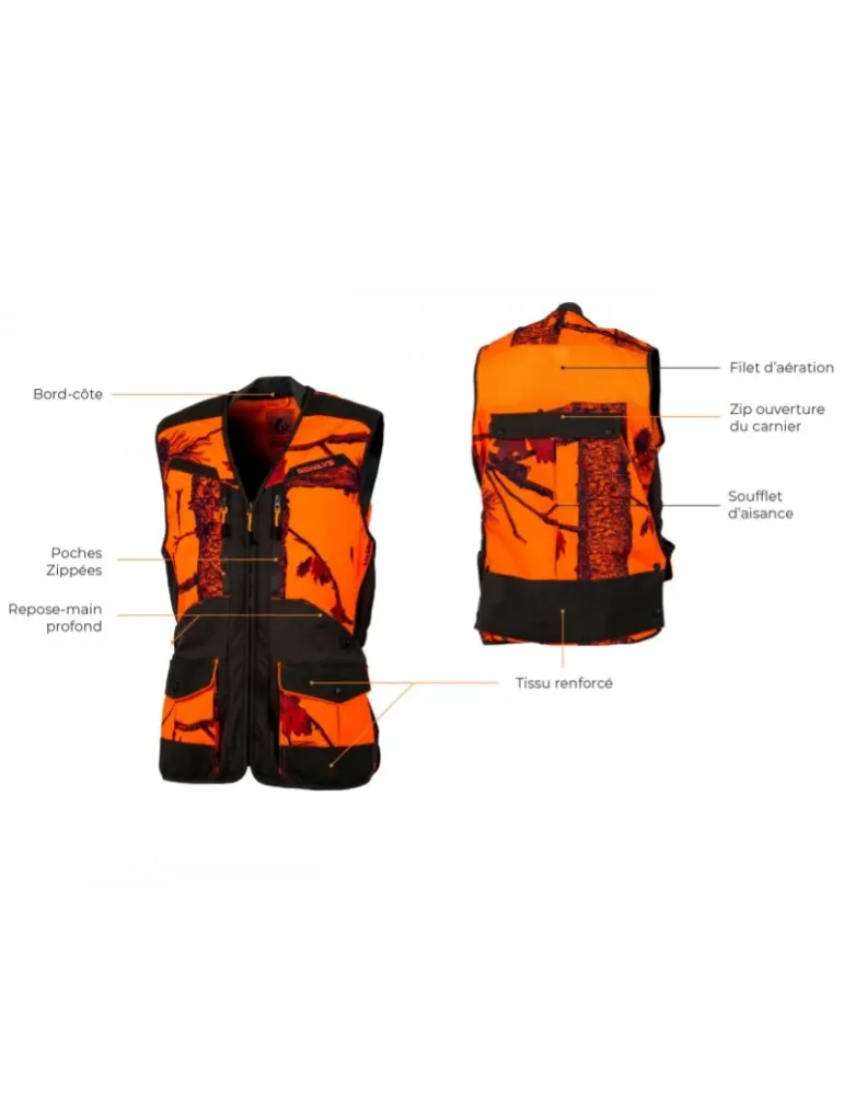 Gilet Somlys Softshell camo orange/vert