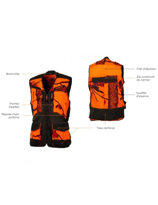 Gilet Somlys Softshell camo orange/vert