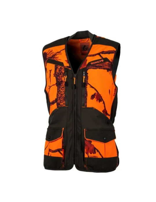Gilet Somlys Softshell camo orange/vert