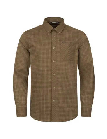 Chemise Blaser extensible Serge carreaux olive foncé