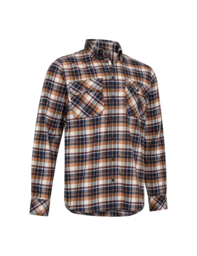 Chemise Deerhunter Charles orange/bleu