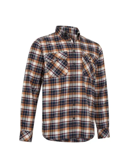 Chemise Deerhunter Charles orange/bleu