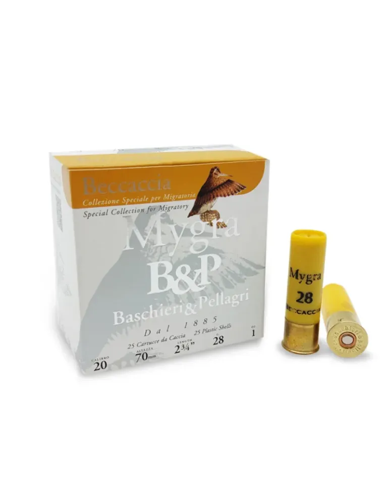 Cartouches chasse B&P Mygra Beccaccia 28g cal.20/70 x25