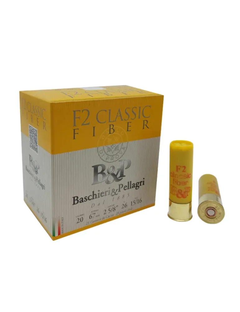 Cartouches chasse B&P F2 Classic Fiber 26g cal.20/70 x25