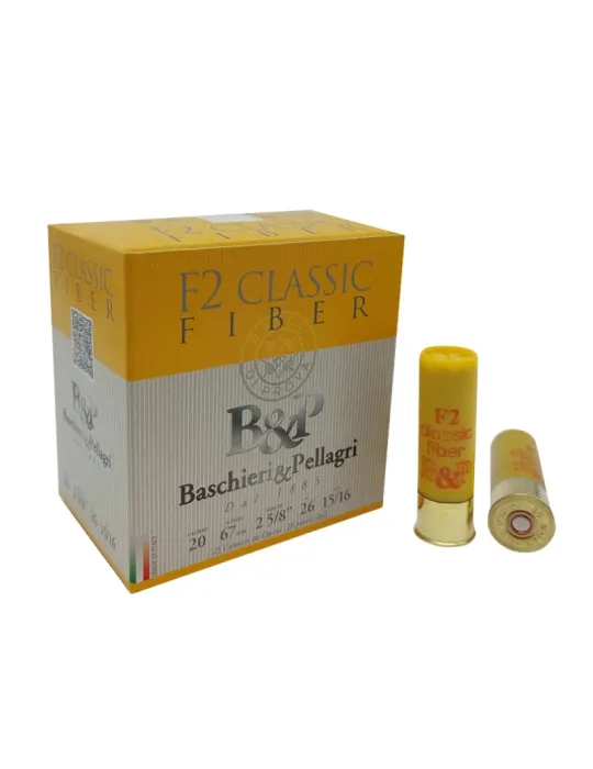 Cartouches chasse B&P F2 Classic Fiber 26g cal.20/70 x25