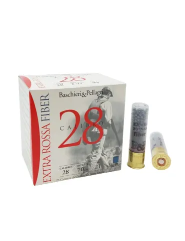 Cartouches chasse B&P Extra Rossa Fiber 21g cal.28/70 x25