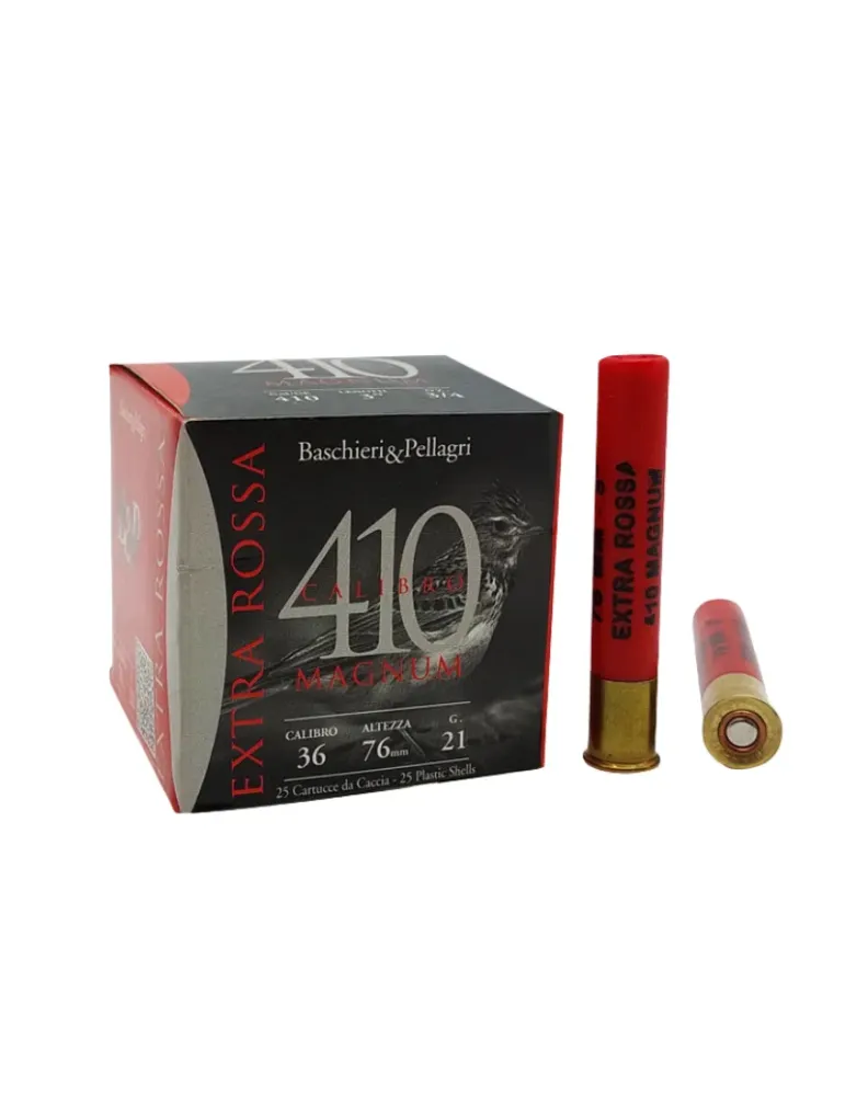 Cartouches chasse B&P Extra Rossa 21g cal.410 x25