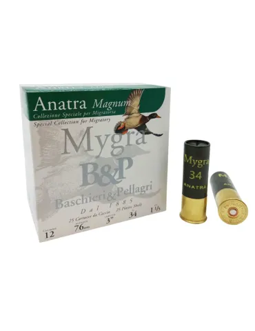 Cartouches chasse B&P Mygra Anatra Magnum 34g cal.12/76 x25