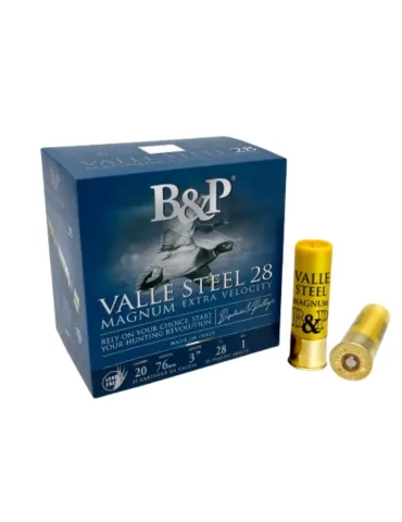 Cartouches chasse B&P Vallee Steel 28 Magnum 28g cal.20/76 x25