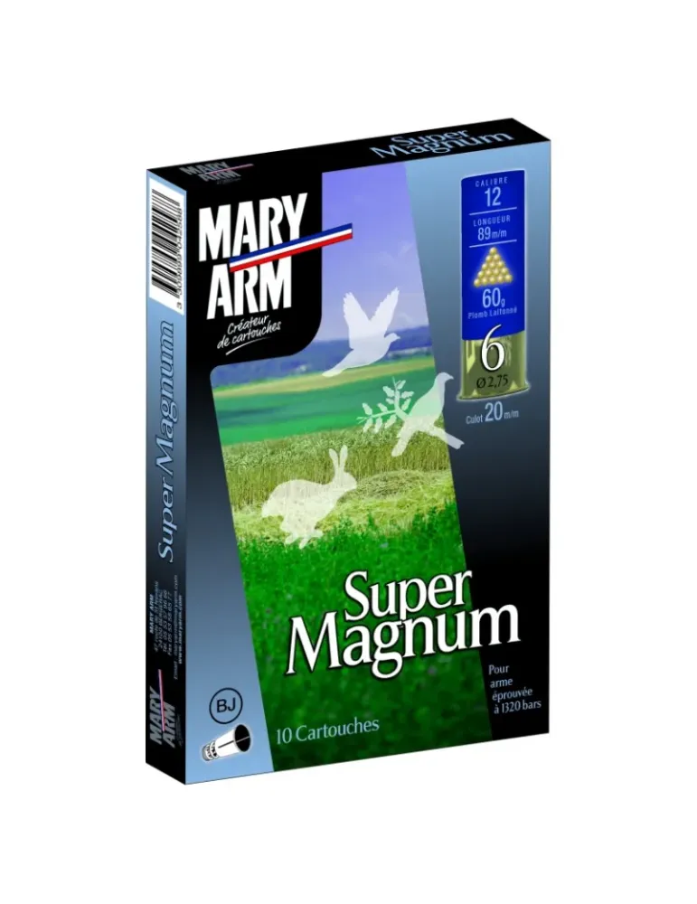 Cartouches chasse Mary Arm Super Magnum 60g cal.12/89 x10