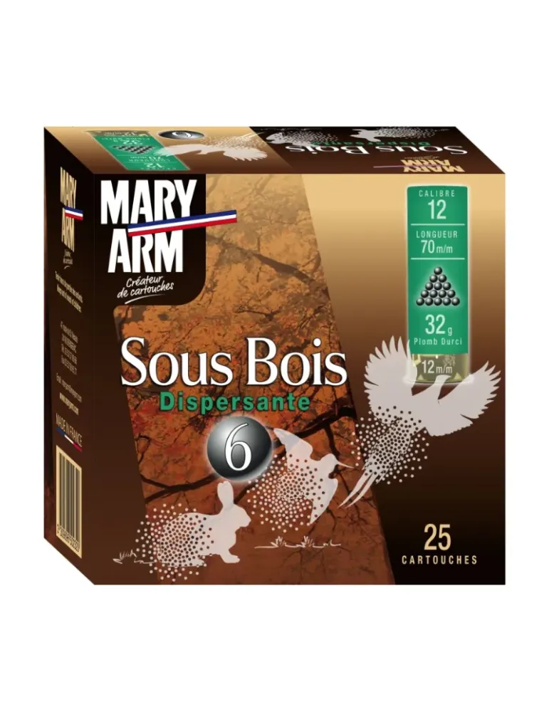 Cartouches chasse Mary Arm Sous Bois 32g cal.12/70 x25