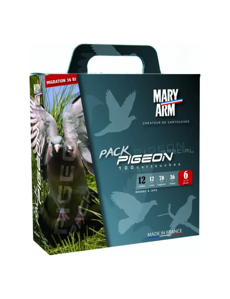 Pack cartouches chasse Mary Arm Pigeon 36g cal.12/70 x100