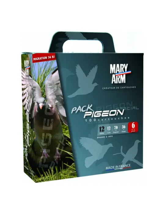 Pack cartouches chasse Mary Arm Pigeon 36g cal.12/70 x100