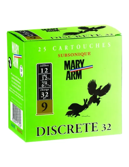 Cartouches chasse Mary Arm Discrète Subsonique 32g cal.12/67 x25