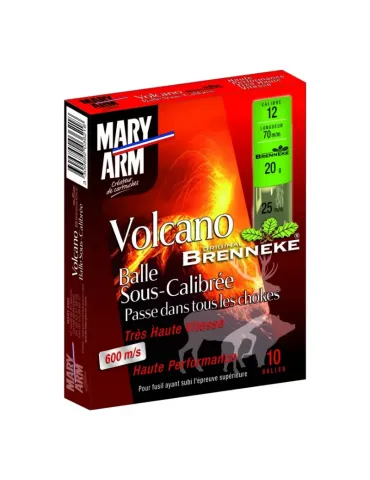 Cartouches balle Mary Arm sous calibré Volcano 20g cal.12/70 x10