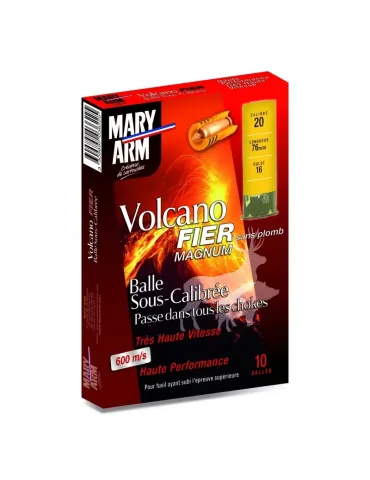 Cartouches balle Mary Arm sous calibré Volcano Fier Mag sans plomb 26g cal.20/76 x10