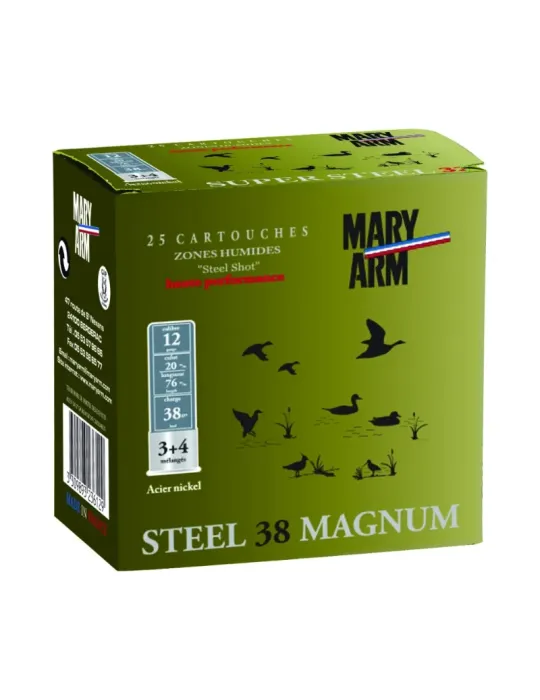 Cartouches chasse Mary Arm Steel 38 Magnum 38g cal.12/76 x25