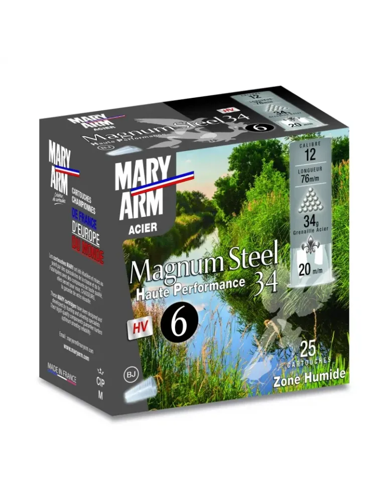 Cartouches chasse Mary Arm Magnum Steel 34 34g cal.12/76 x25