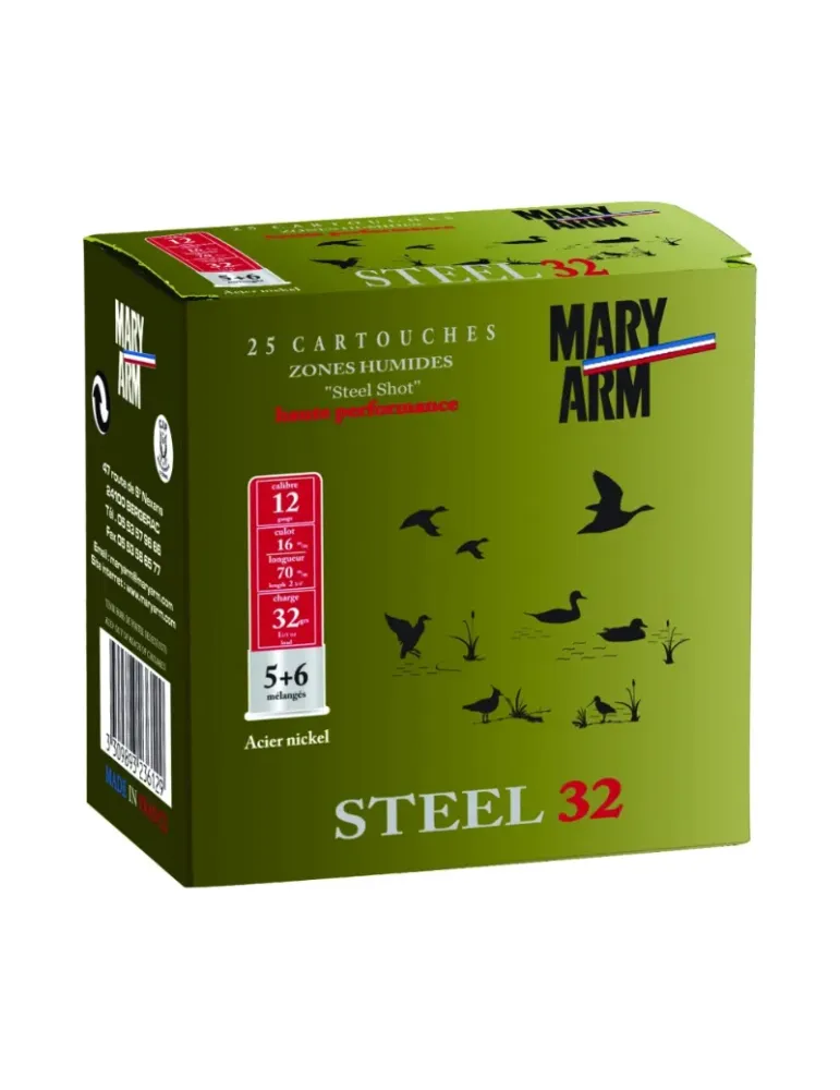 Cartouches chasse Mary Arm Super Steel 32 32g cal.12/70 x25