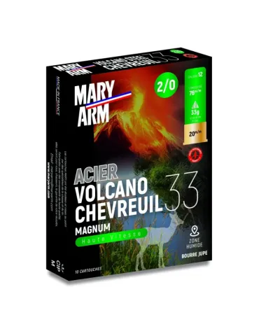 Cartouches chasse Mary Arm Volcano Chevreuil Steel Magnum 33 33g cal.12/76 x10