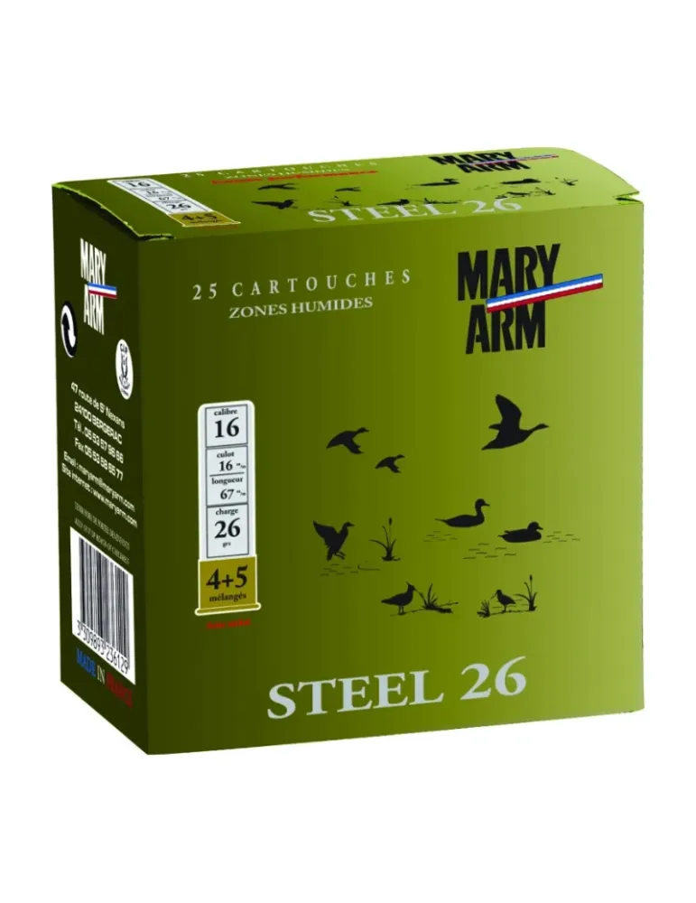 Cartouches chasse Mary Arm Steel 26 26g cal.16/67 x25
