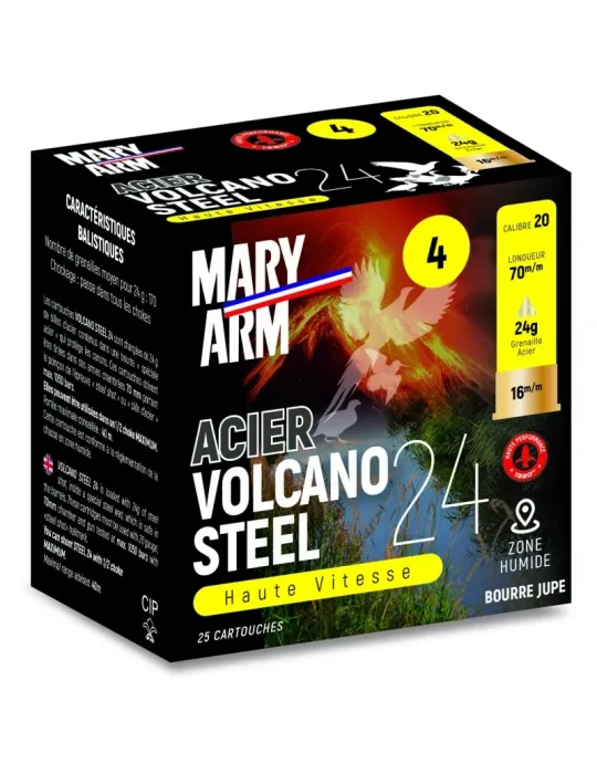 Cartouches chasse Mary Arm Volcano Steel 24 24g cal.20/70 x25