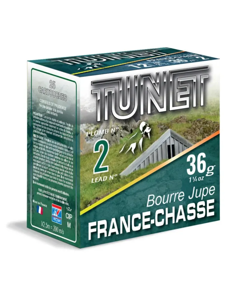 Cartouches chasse Tunet France Chasse 36g cal.12/70 x25
