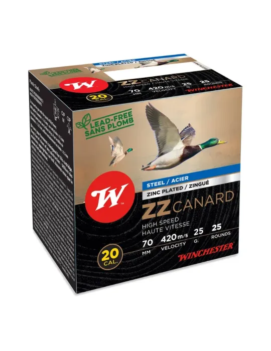 Cartouches chasse Winchester ZZ Canard 25g cal.20/70 x25