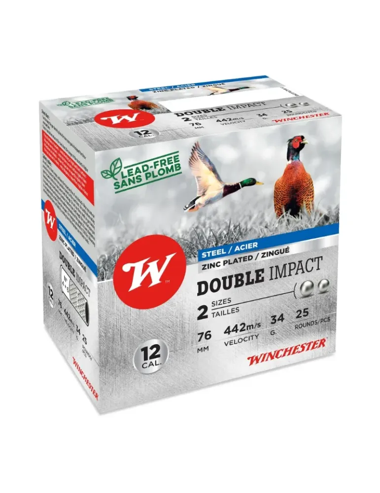 Cartouches chasse Winchester Double Impact 34g cal.12/76 x25