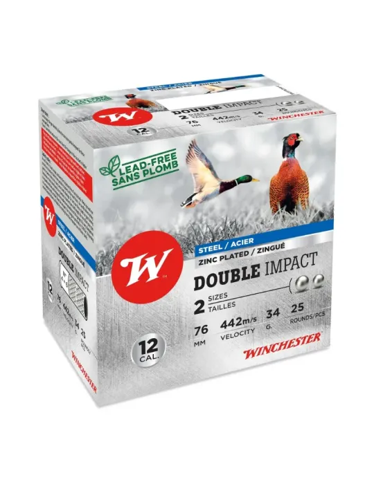 Cartouches chasse Winchester Double Impact 34g cal.12/76 x25