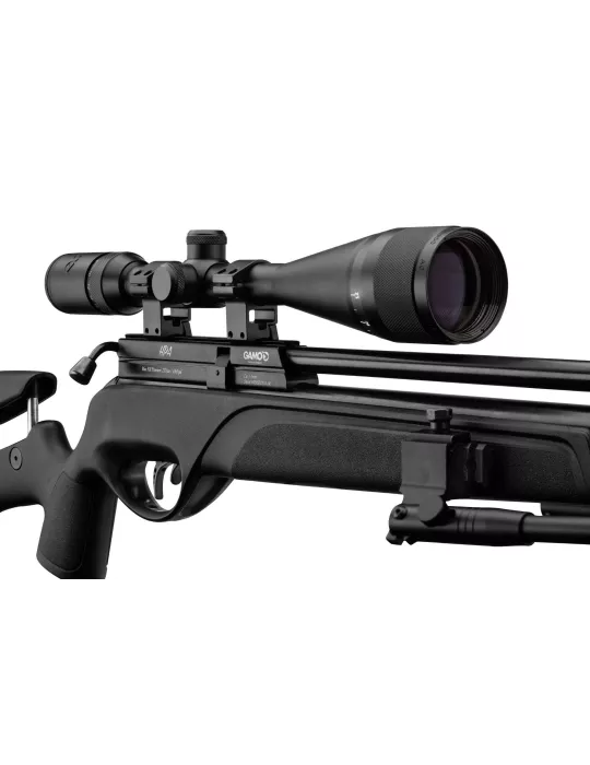 Pack carabine air comprimé PCP Gamo HPA cal.5.5mm 40J + lunette 6-24x50 + modérateur de son + bipied + pompe