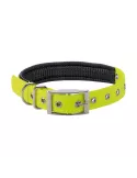 Collier chien Stepland PVC jaune doublé cuir