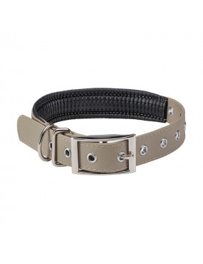 COLLIER CHIEN STEPLAND DOUBLE 60 CM TAUPE