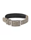 Collier chien Stepland PVC taupe doublé cuir