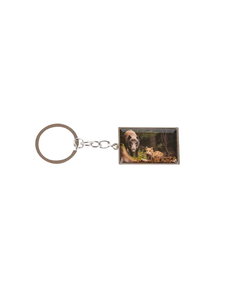 PORTE CLE METAL IMAGE SANGLIER