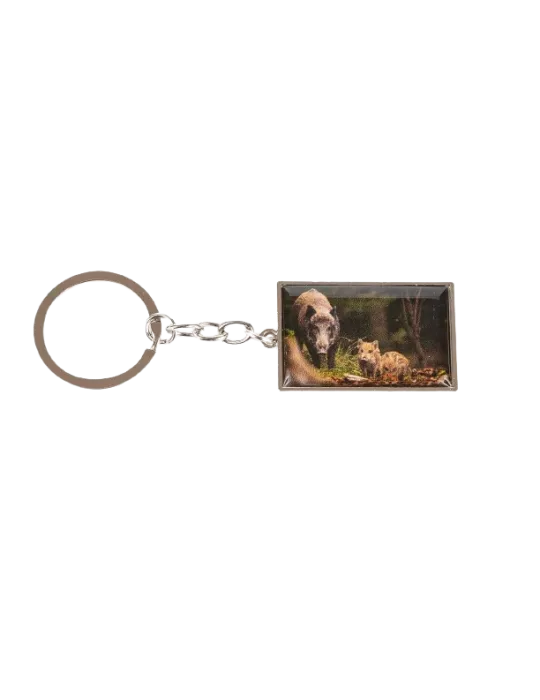 PORTE CLE METAL IMAGE SANGLIER